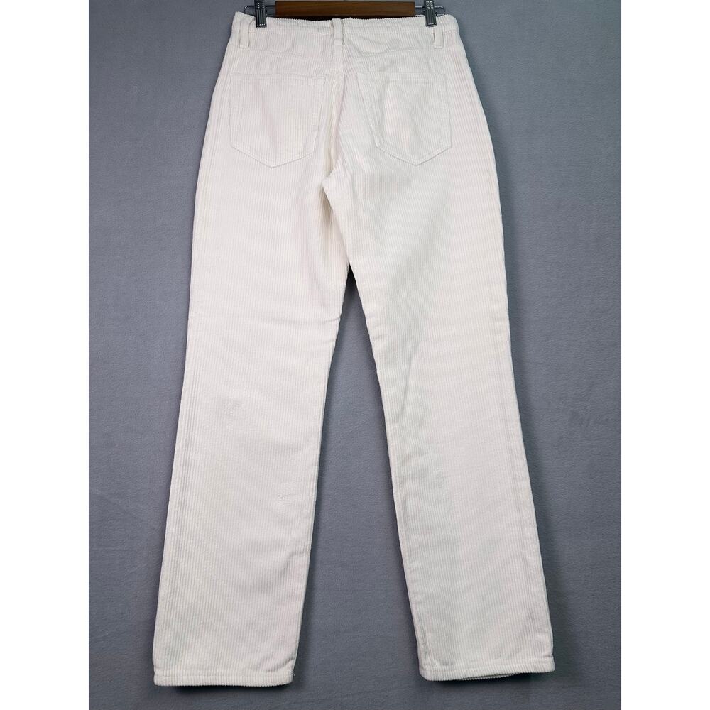 Reformation Rowan High Rise Relaxed Corduroy Pants Ivory White 100% Cotton (26) - Picture 3 of 12